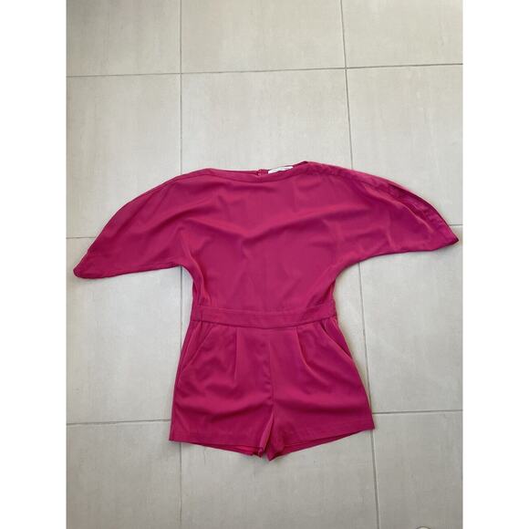 Diane von Furstenberg Romper Shorts Soleil Silk Stretch Pleated FLAW - Picture 1 of 15